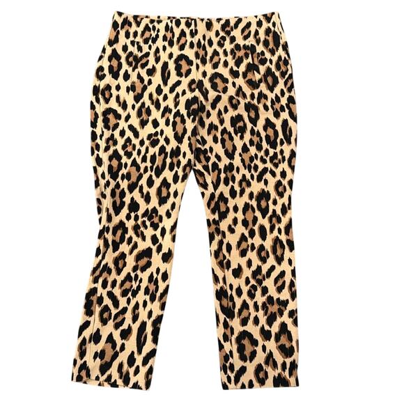 Chico's Women's Juliet Animal Print Ankle Pants Tan Size M/8 - Picture 3 of 10